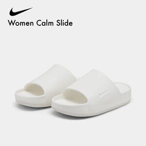 Nike Calm Women's Slides Sandals DX4816 Comfort Cushion White